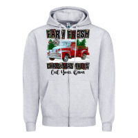 Heather Grey Farm Fresh Christmas Trees Cut Your Own Zipper Hoodie - FaDigitalArtStudio