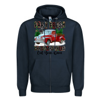 Navy Farm Fresh Christmas Trees Cut Your Own Zipper Hoodie - FaDigitalArtStudio