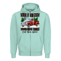 Seafoam Farm Fresh Christmas Trees Cut Your Own Zipper Hoodie - FaDigitalArtStudio