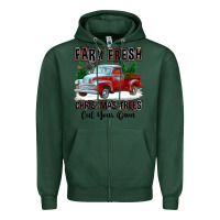 Sports Green Farm Fresh Christmas Trees Cut Your Own Zipper Hoodie - FaDigitalArtStudio