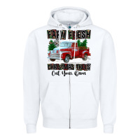 White Farm Fresh Christmas Trees Cut Your Own Zipper Hoodie - FaDigitalArtStudio