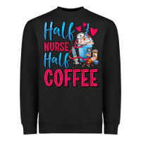 Black Half Nurse Half Coffee Heavyweight Sweatshirt - FaDigitalArtStudio