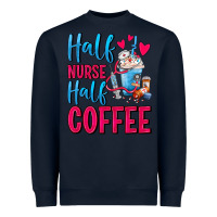Navy Half Nurse Half Coffee Heavyweight Sweatshirt - FaDigitalArtStudio