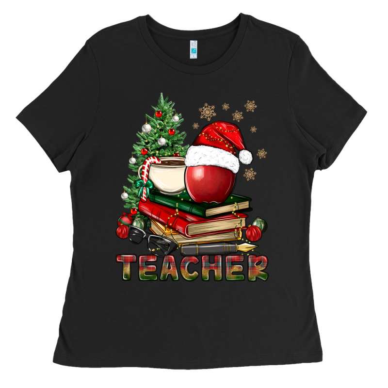 Teacher With Christmas Tree Ladies Tee by BundleAndBundleShop | Teevron