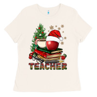 Bone Teacher With Christmas Tree Ladies Tee - BundleAndBundleShop