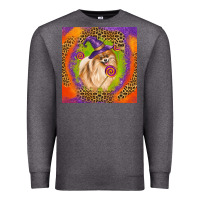 Charcoal Heather Halloween Pomeranian Dog Premium Sweatshirt - LillyAllenDesigns