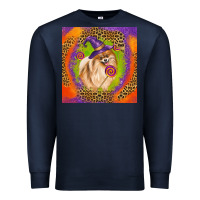 Navy Halloween Pomeranian Dog Premium Sweatshirt - LillyAllenDesigns