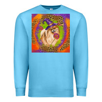 Ocean Blue Halloween Pomeranian Dog Premium Sweatshirt - LillyAllenDesigns