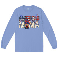 Colony Blue American mama with gnome Mother's Day Long Sleeve Tee - HowdyJamesFarm