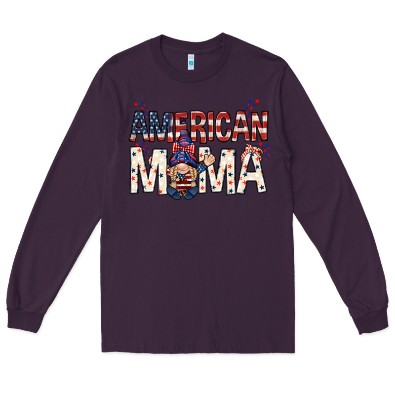 American Mama With Gnome Mother's Day Long Sleeve Tee by HowdyJamesFarm | Teevron
