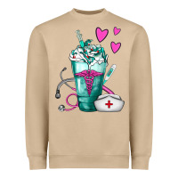 Mushroom Nurse Frappe Heavyweight Sweatshirt - FaDigitalArtStudio