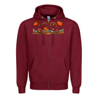 Burgundy turkey thanksgiving pumpkin libbey glass Zipper Hoodie - BundleAndBundleShop