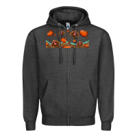 Charcoal Heather turkey thanksgiving pumpkin libbey glass Zipper Hoodie - BundleAndBundleShop