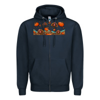 Navy turkey thanksgiving pumpkin libbey glass Zipper Hoodie - BundleAndBundleShop