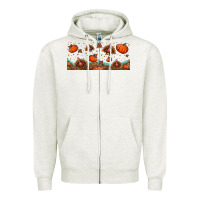 Oatmeal Heather turkey thanksgiving pumpkin libbey glass Zipper Hoodie - BundleAndBundleShop