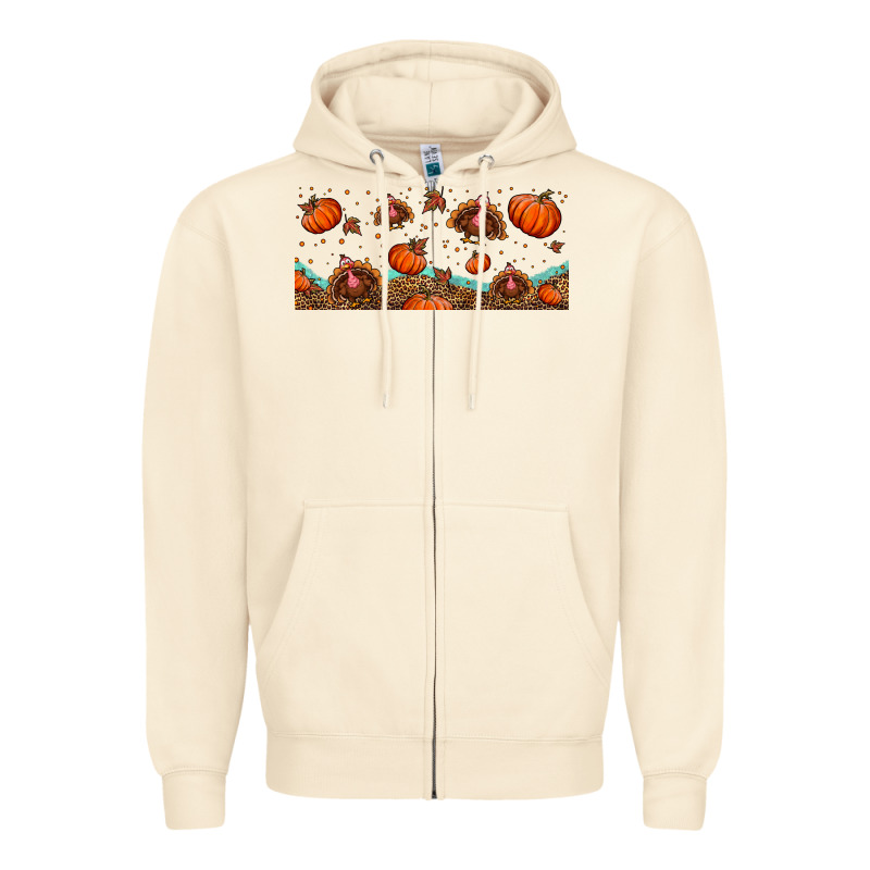 Turkey Thanksgiving Pumpkin Libbey Glass Zipper Hoodie by BundleAndBundleShop | Teevron