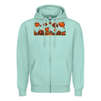 Seafoam turkey thanksgiving pumpkin libbey glass Zipper Hoodie - BundleAndBundleShop