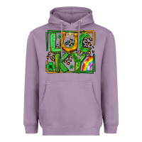 Lavender lucky horseshoe st patricks day leopard frame Heavyweight Hoodie - LillyAllenDesigns