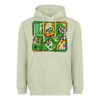 Lucky Horseshoe St Patricks Day Leopard Frame Heavyweight Hoodie | Teevron