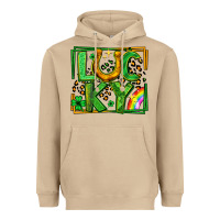 Mushroom lucky horseshoe st patricks day leopard frame Heavyweight Hoodie - LillyAllenDesigns