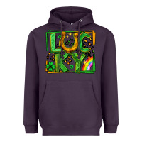 Plum lucky horseshoe st patricks day leopard frame Heavyweight Hoodie - LillyAllenDesigns
