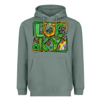 Sage lucky horseshoe st patricks day leopard frame Heavyweight Hoodie - LillyAllenDesigns