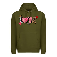 Army Green love valentine's day Premium Hoodie - FaDigitalArtStudio
