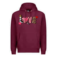 Burgundy love valentine's day Premium Hoodie - FaDigitalArtStudio
