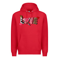 Red love valentine's day Premium Hoodie - FaDigitalArtStudio