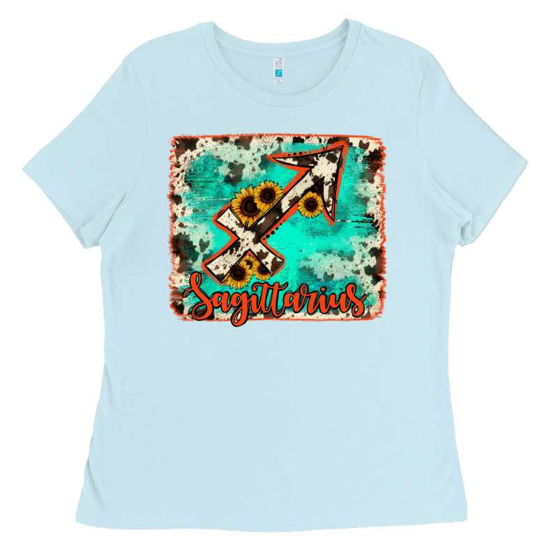Sagittarius Turquoise Cowhide Ladies Tee by RanaPortraitStore | Teevron