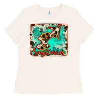 Bone Sagittarius turquoise cowhide Ladies Tee - RanaPortraitStore