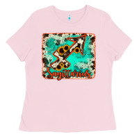 Bubblegum Pink Sagittarius turquoise cowhide Ladies Tee - RanaPortraitStore