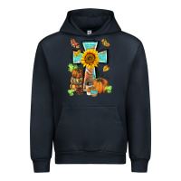 Navy western thankful cross pumpkin Urban Hoodie - BarkalooDesign