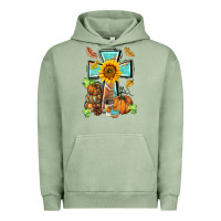 Pigment Oil Green western thankful cross pumpkin Urban Hoodie - BarkalooDesign