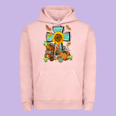 Western Thankful Cross Pumpkin Urban Hoodie Designed By Barkaloodesign