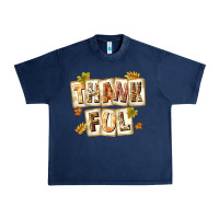 Navy Thankful with Plate Urban Heavy Tee - texasbilliewilder