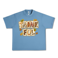 Pebble Blue Thankful with Plate Urban Heavy Tee - texasbilliewilder