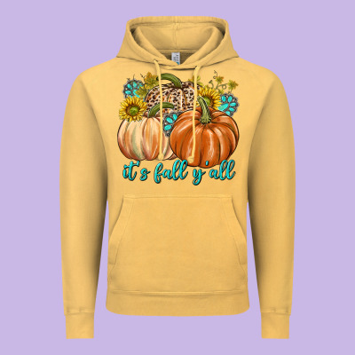 It's Fall Y'all Vintage Hoodie Designed By Texasbilliewilder