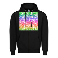Black watercolor rainbow tiger seamless pattern Zipper Hoodie - BundleAndBundleShop
