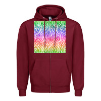 Burgundy watercolor rainbow tiger seamless pattern Zipper Hoodie - BundleAndBundleShop