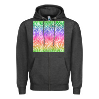 Charcoal Heather watercolor rainbow tiger seamless pattern Zipper Hoodie - BundleAndBundleShop