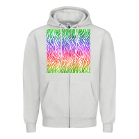 Dove Grey watercolor rainbow tiger seamless pattern Zipper Hoodie - BundleAndBundleShop