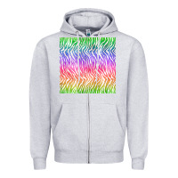 Heather Grey watercolor rainbow tiger seamless pattern Zipper Hoodie - BundleAndBundleShop