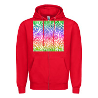 Red watercolor rainbow tiger seamless pattern Zipper Hoodie - BundleAndBundleShop