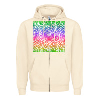 Sandshell watercolor rainbow tiger seamless pattern Zipper Hoodie - BundleAndBundleShop