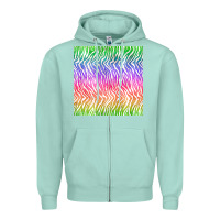 Seafoam watercolor rainbow tiger seamless pattern Zipper Hoodie - BundleAndBundleShop