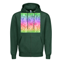Sports Green watercolor rainbow tiger seamless pattern Zipper Hoodie - BundleAndBundleShop