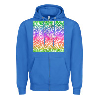 True Royal watercolor rainbow tiger seamless pattern Zipper Hoodie - BundleAndBundleShop