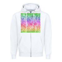 White watercolor rainbow tiger seamless pattern Zipper Hoodie - BundleAndBundleShop