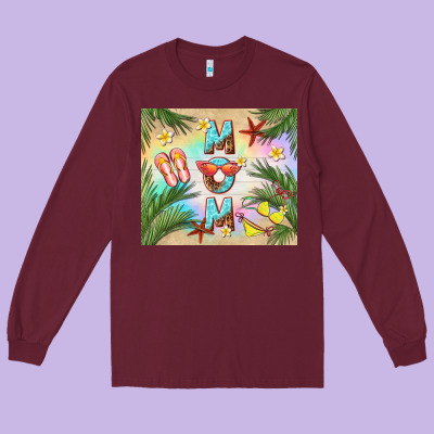 Summer Mom Long Sleeve Tee Designed By Tumblerdesignbyshophia